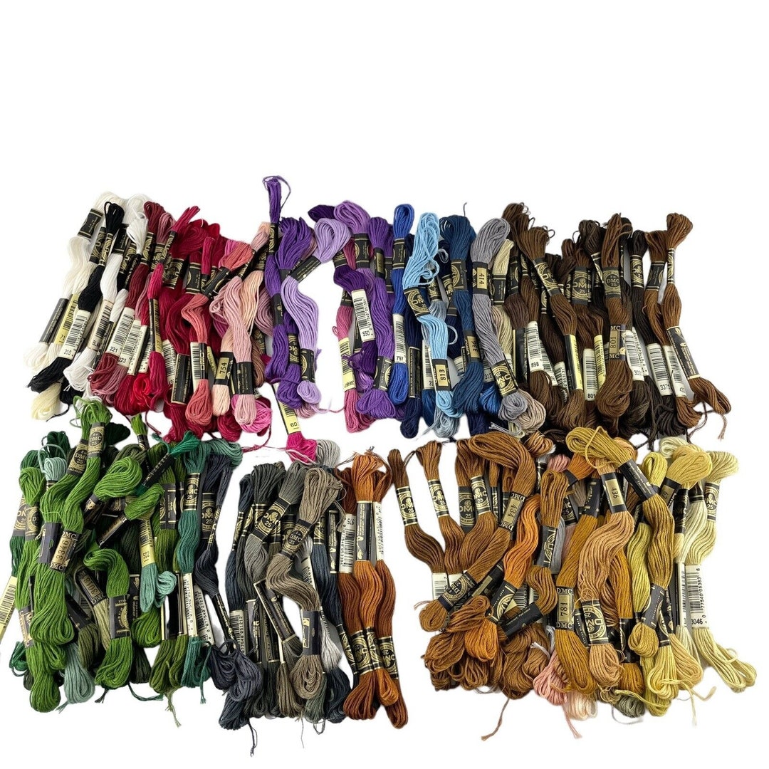 DMC 25 Embroidery Thread Lot of 120 Skeins Dark Colors Cotton 6 Strand Floss Etsy