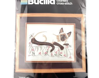 Kit telpatroon Siamese kat Bucilla Eva Brent 40297