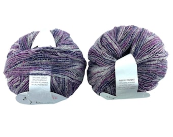 Paars Italiaans garen mohair acrylmix metallic LOVE No. 706 2 strengen