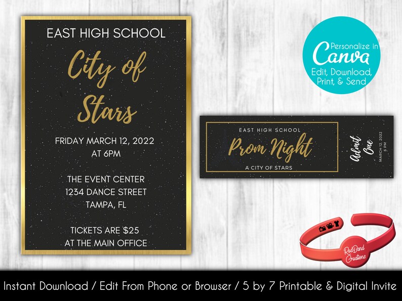 Editable Prom Invitation Formal Invitation Etsy