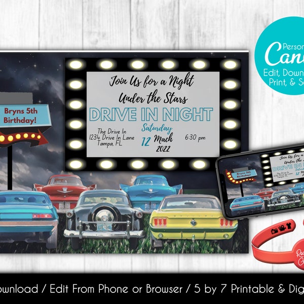 Drive in Invitation - Etsy