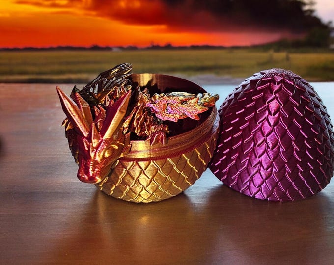 3D Printed Dragon Egg Set – “Hatch Your Own Dragon”-Yellow 12"