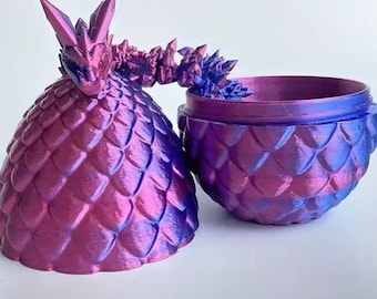 3D Printed Dragon Egg Set – “Hatch Your Own Dragon”-Purple 8 1/2"