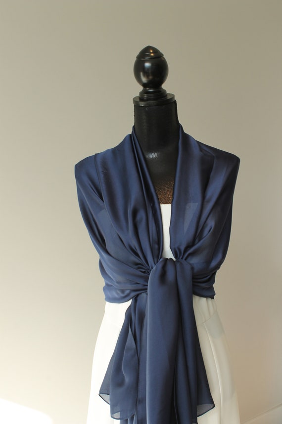 navy silk wrap