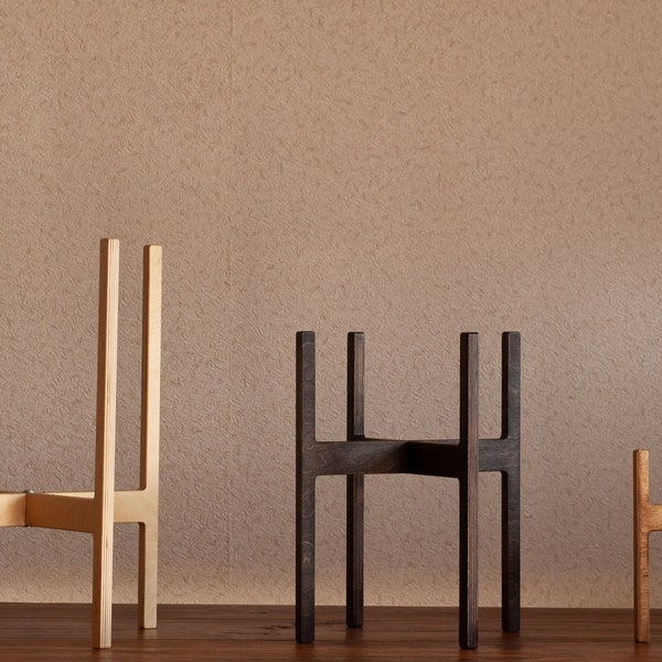 Soporte para plantas de madera, soportes de interior para macetas en tres tamaños