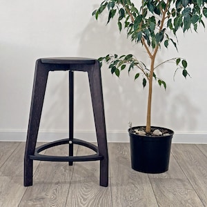 Bar stool  in black, plywood furniture, three legged stool, 24&quot; and 26&quot; height, kitchen chair, new model