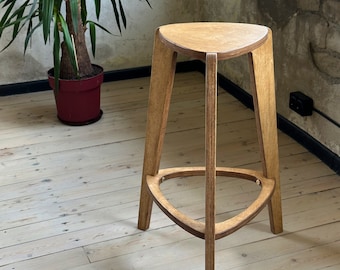 Plywood Bar stool  in brown, Three legged stool, 24" and 26" height, kitchen stools