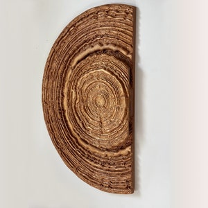 Painel de arte de parede de madeira, decoração moderna de arte de parede em madeira WoodTrunk, decoração em semicírculo