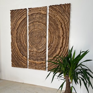 Wood wall panel, wood decoration for your home, accent wall panels,Large Geometric Wooden Wall Art Set of 3 wall art