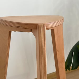 Bar stools, kitchen bar stool, three legged stool, 24 and 26 height, plywood furniture image 3