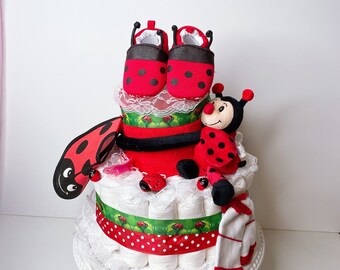 ladybug diaper cake ideas