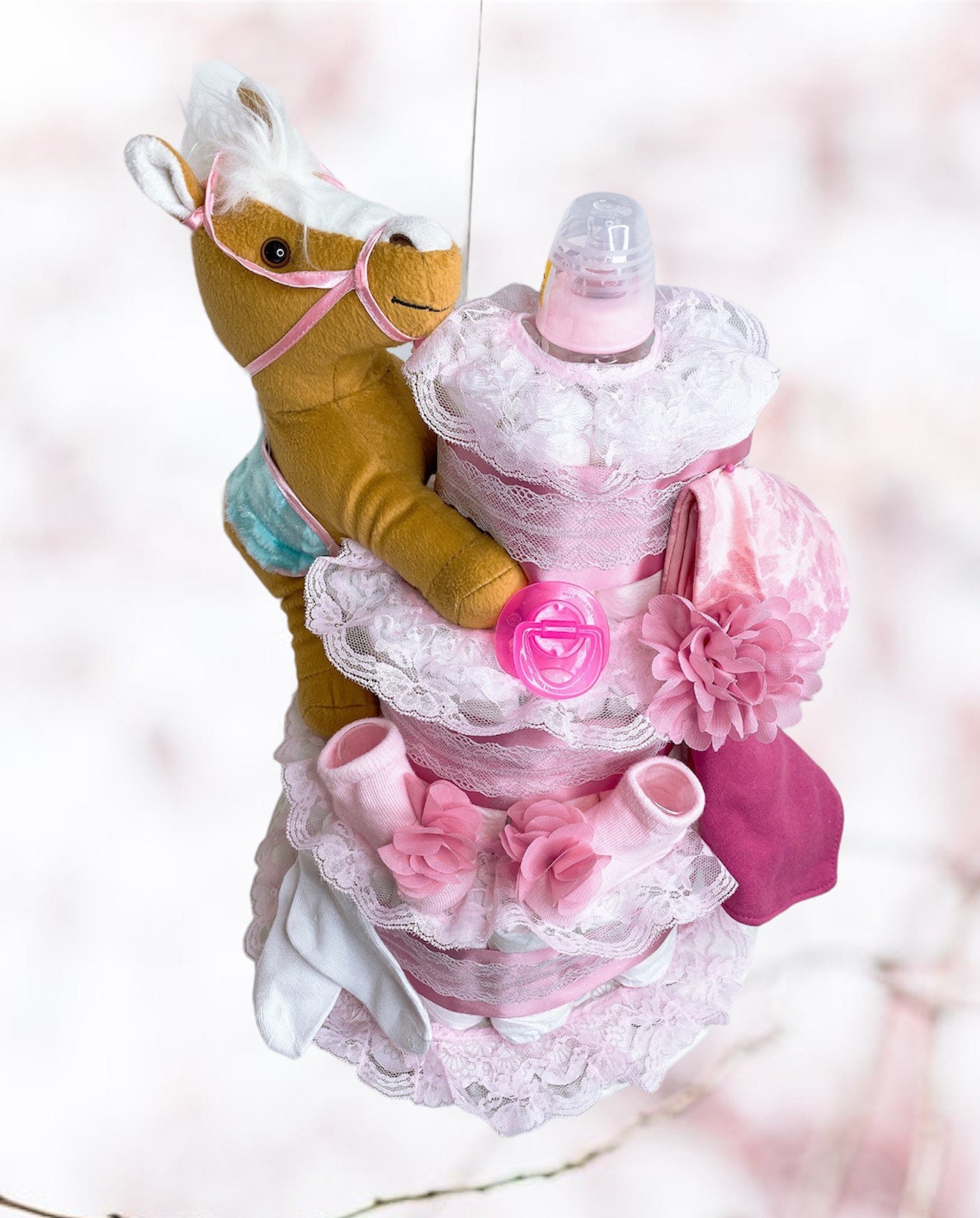 Horse Girl Diaper Cake Horse Diaper Cake Centerpiece Etsy