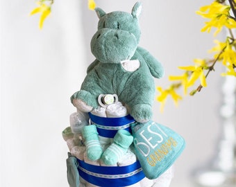 Hippo Diaper Cake, Baby Shower Centerpiece