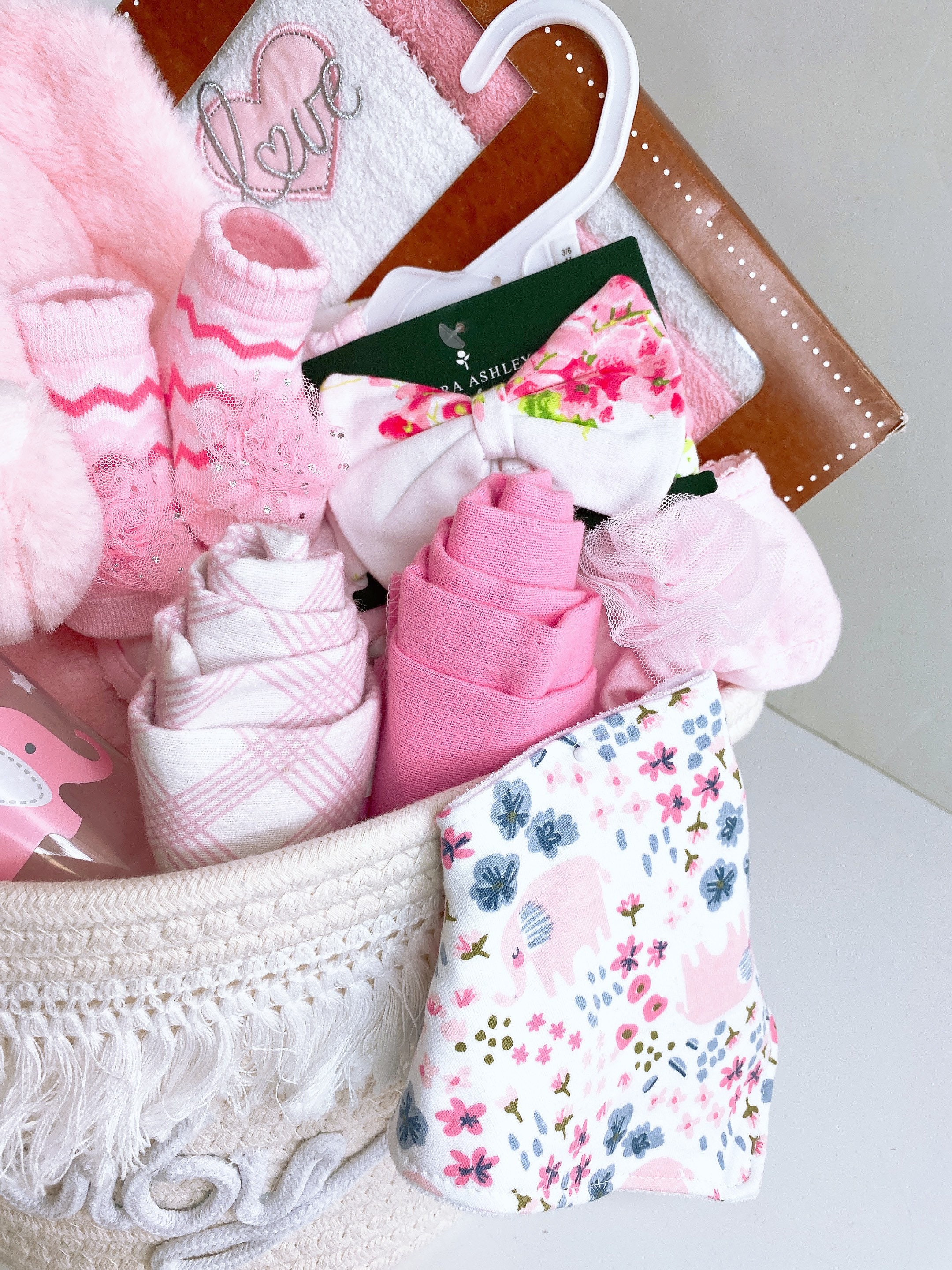 Elephant Baby Girl Gift Basket Elephant Gift Box Baby Girl Etsy