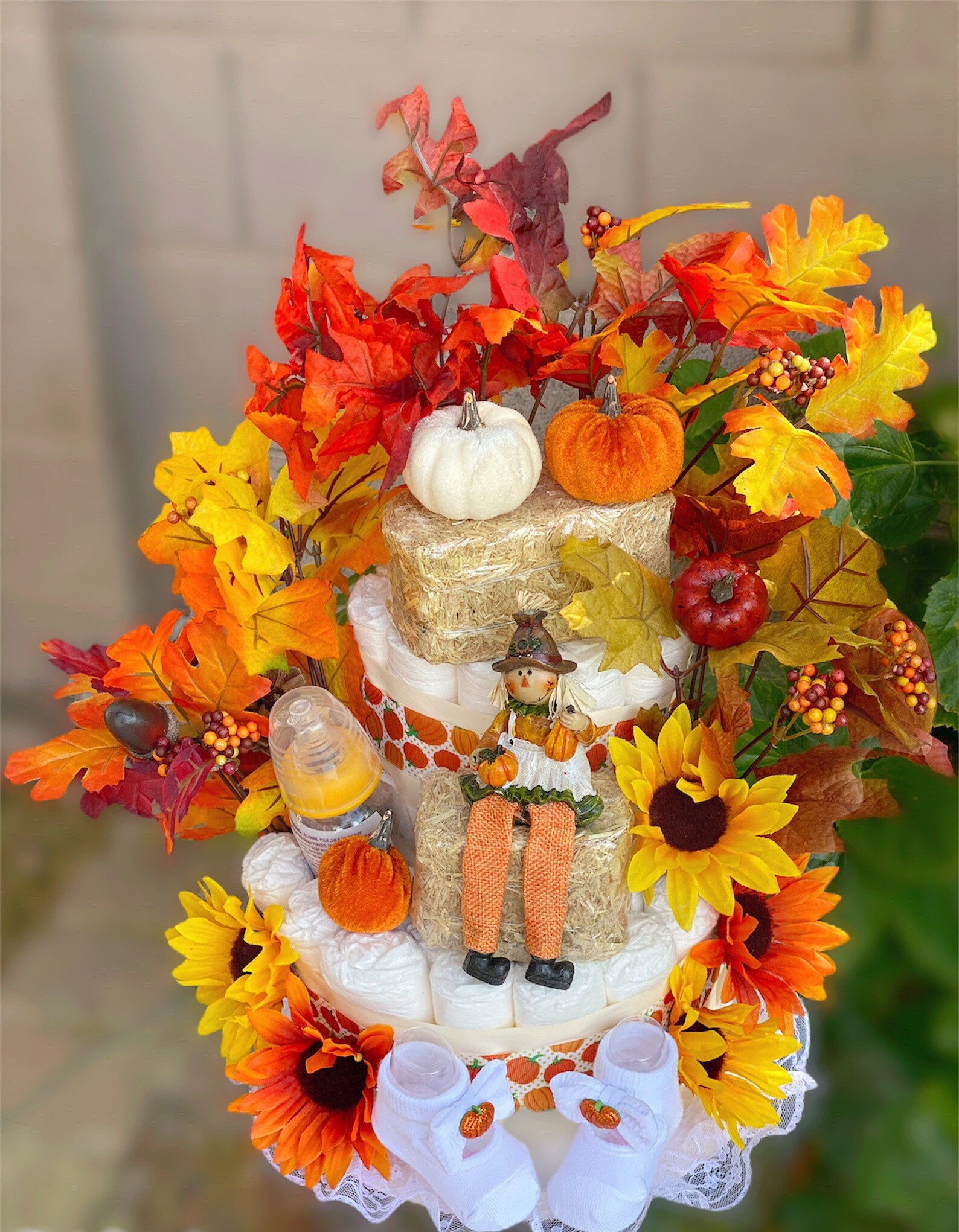Harvest Diaper Cake Girl Diaper Cake Fall Diaper Cake Etsy