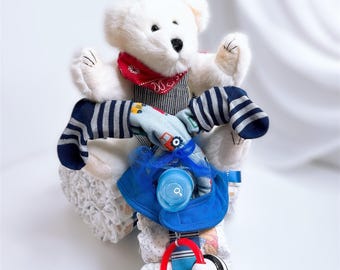 Motorcycle Diaper Cake, Baby Shower Gift