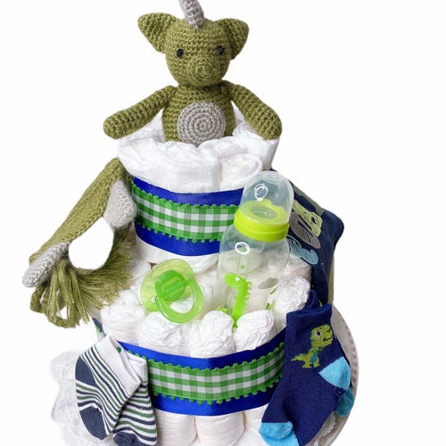 Dinosaur Diaper Cake, Dinosaur newest Themed, Boy Diaper Cake