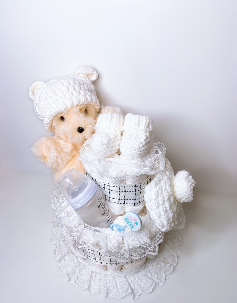 Polar Bear Diaper Cake Unisex Diaper Cake Centerpiece Etsy