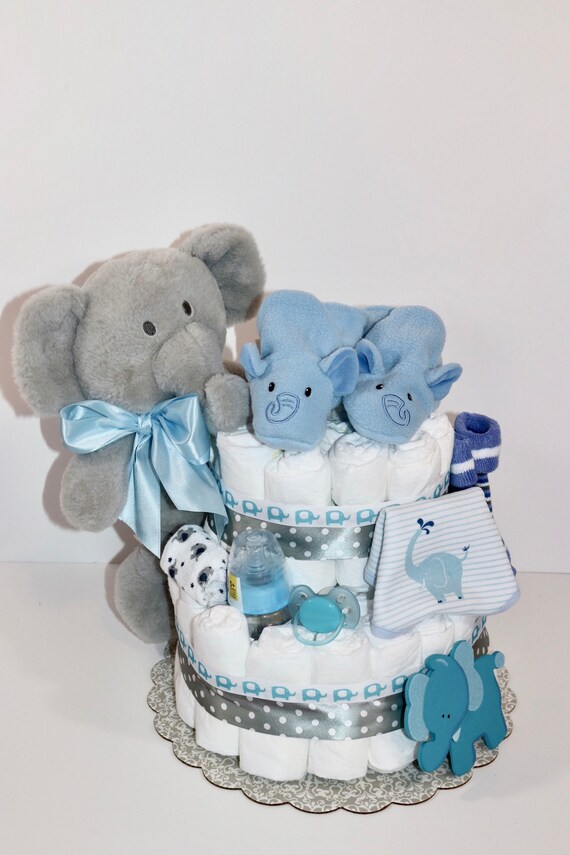 elephant diaper cake boy