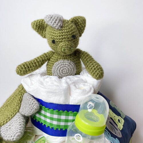 Dinosaur Diaper Cake, Dinosaur newest Themed, Boy Diaper Cake