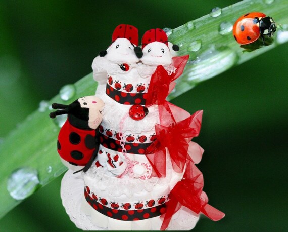 ladybug diaper cake