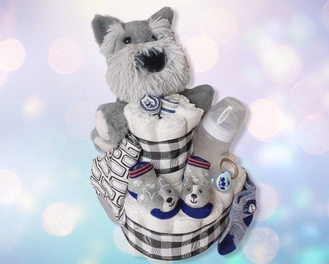 Puppy Diaper Cake Boy Diaper Cake Dog Diaper Cake Etsy