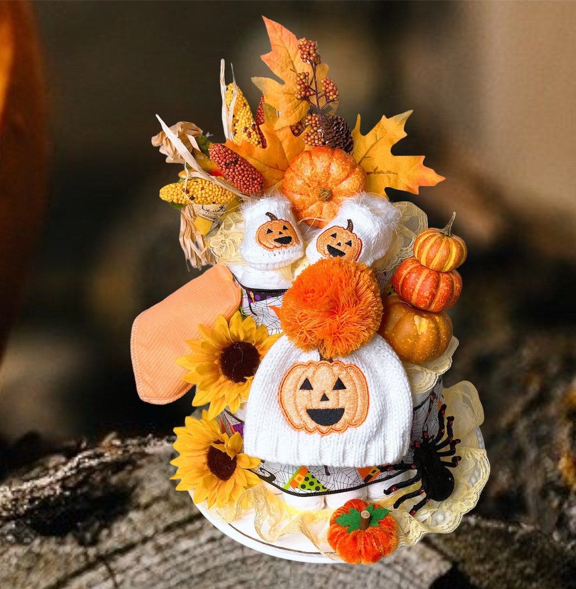 Halloween Diaper Cake Halloween Themed Girl Halloween Cake Etsy