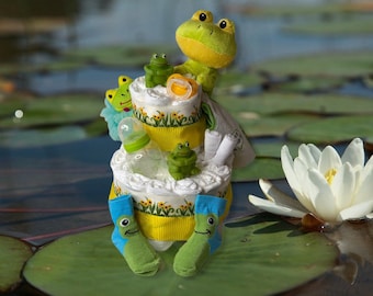 Frog Diaper Cake, Boy Diaper Cake, Centerpiece