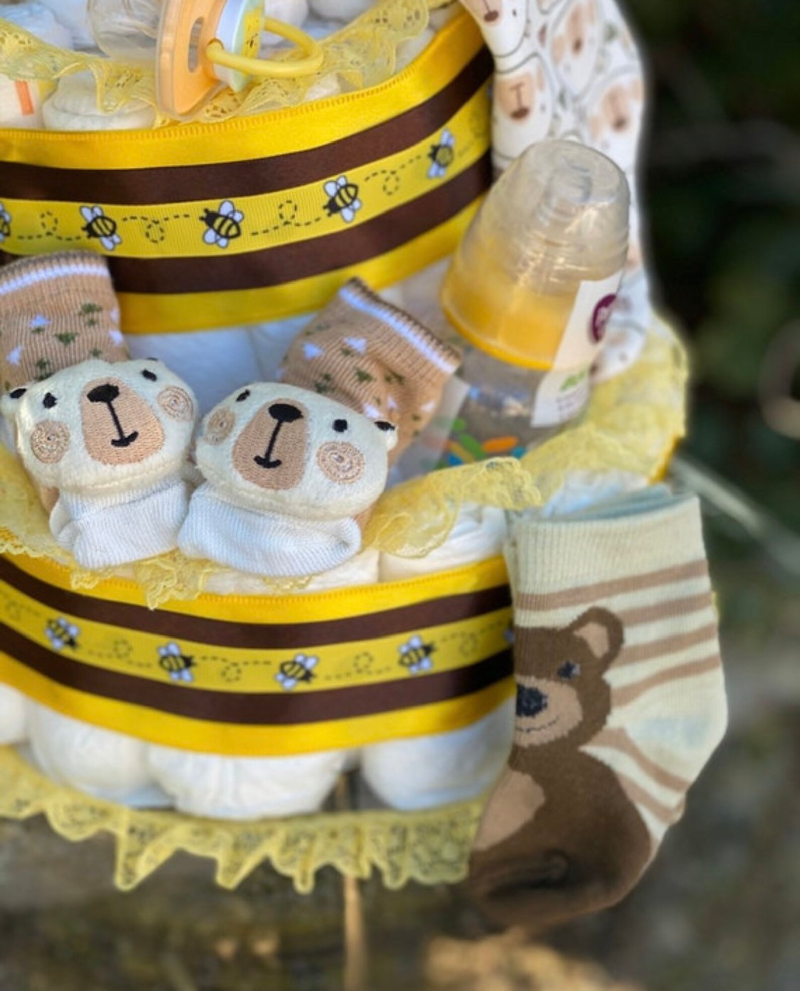 Teddy Bear Diaper Cake, Baby Shower Centerpiece - Etsy
