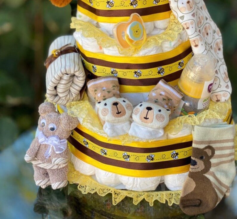 Teddy Bear Diaper Cake, Baby Shower Centerpiece - Etsy