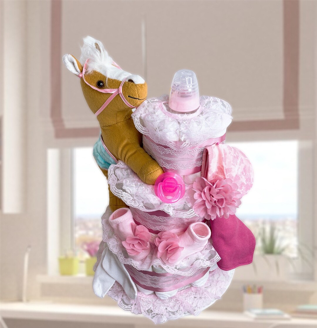 Horse Girl Diaper Cake Horse Diaper Cake Centerpiece Etsy