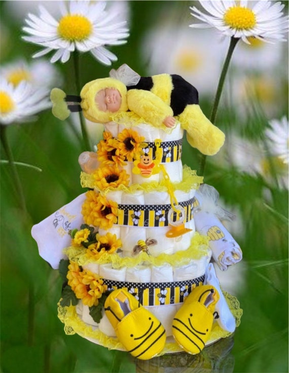 sunflower diaper cake ideas