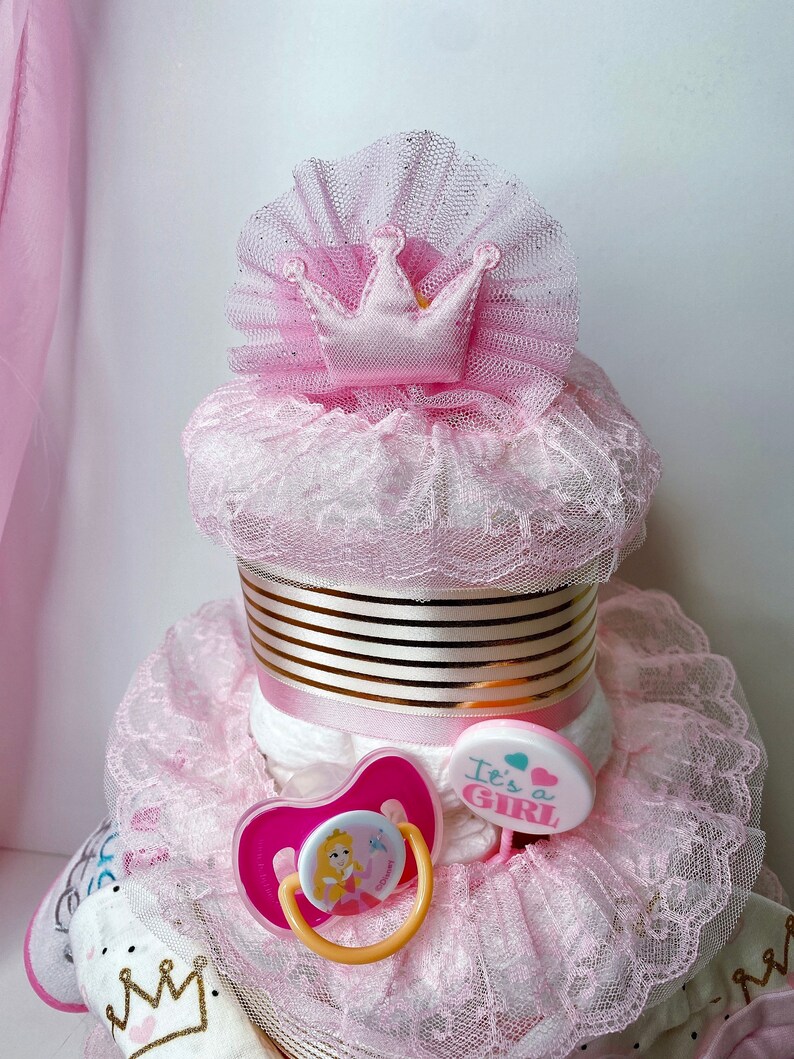 Princess Diaper Cake Girl Diaper Cake Centerpiece Etsy