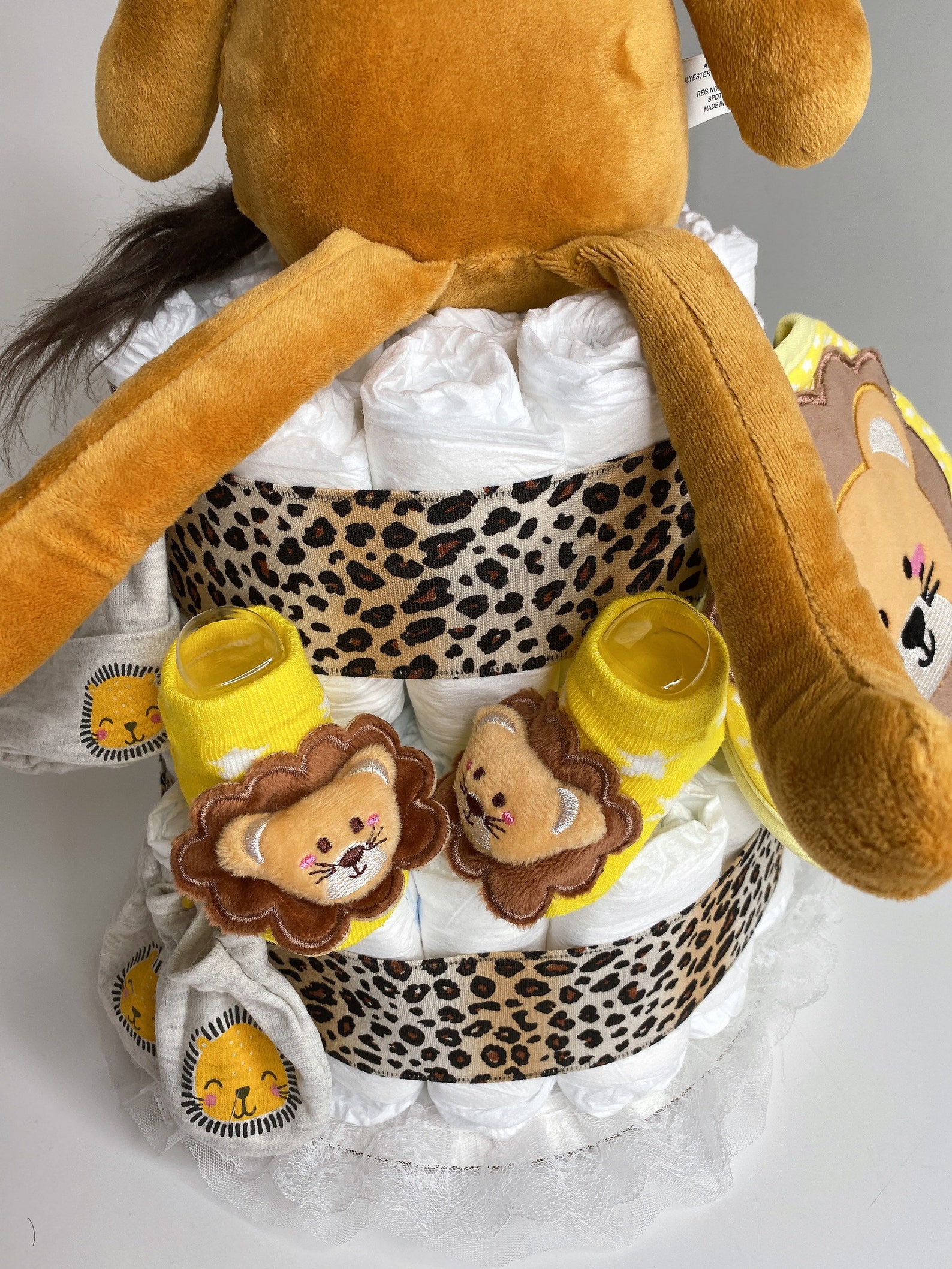 Lion Diaper Cake Lion Themed Boy Diaper Cake Centerpiece Etsy