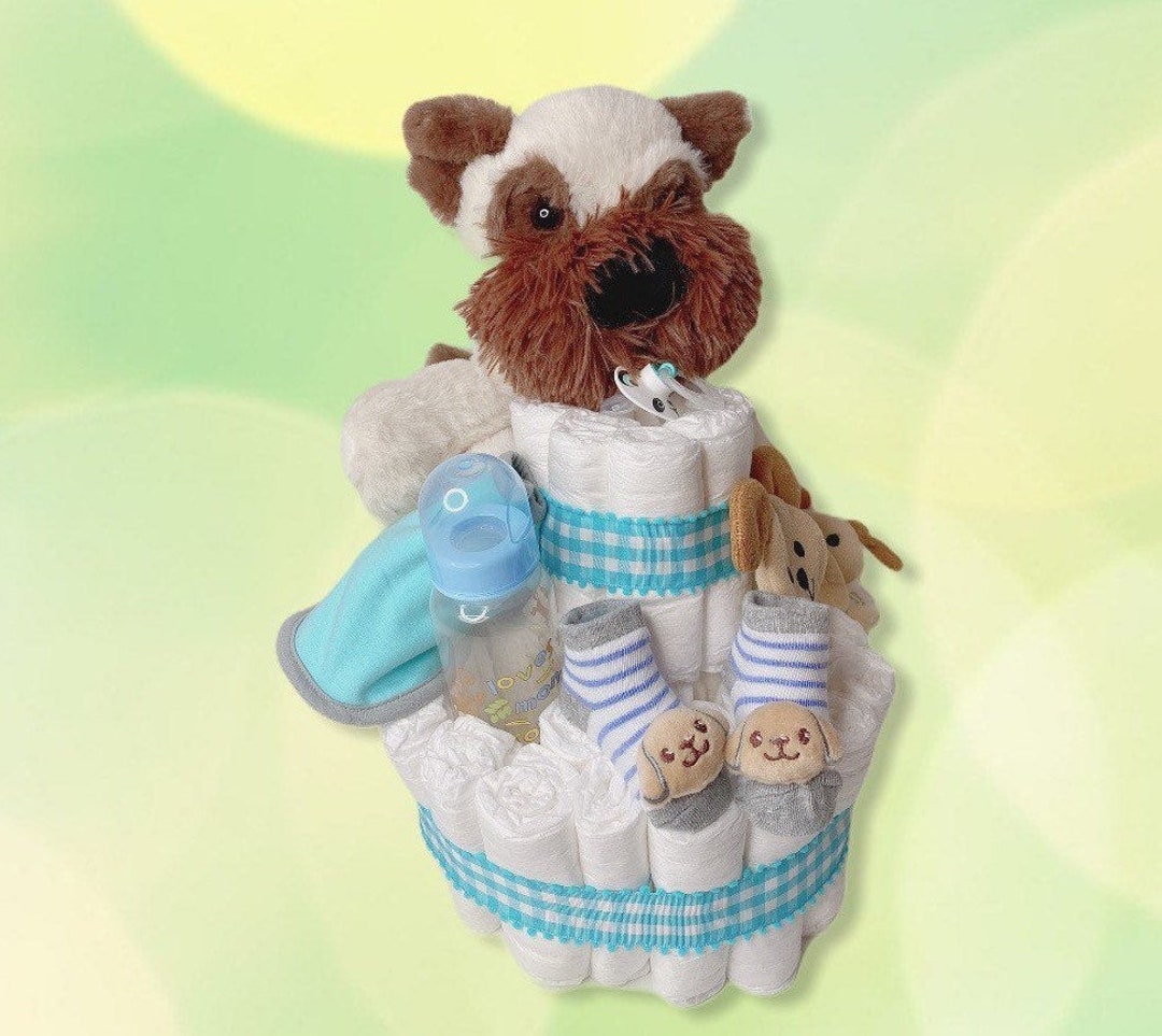 Puppy Diaper Cake Dog Diaper Cake Boy Diaper Cake Etsy