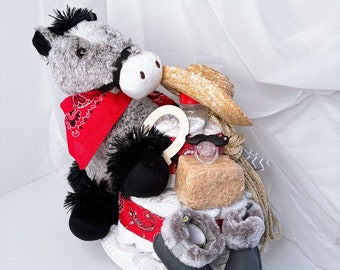 Cowboy Diaper Cake: Western Baby Shower Centerpiece
