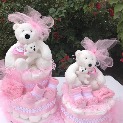 Twins Diaper Cake. Bear Diaper Cake, Baby shops Shower