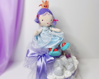 Princess Diaper Cake: 2-Tier Baby Shower Centerpiece