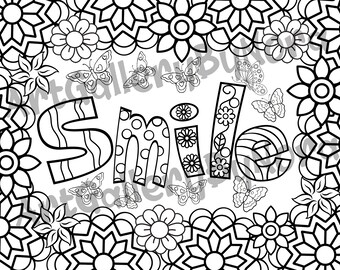 Quotes Coloring Page Etsy
