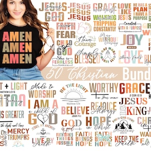 Christian Quote Bundle SVG: Bible Verse, Inspirational Designs (Digital File)