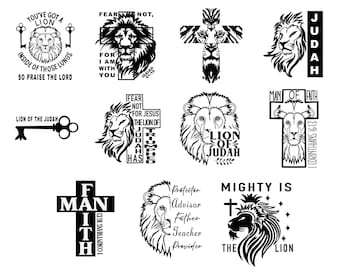 Lion of Judah svg, Man of faith dxf, Christian Quote Bundle Png, Inspirational Quote, Cricut files, Religious Saying, Sublimation files png