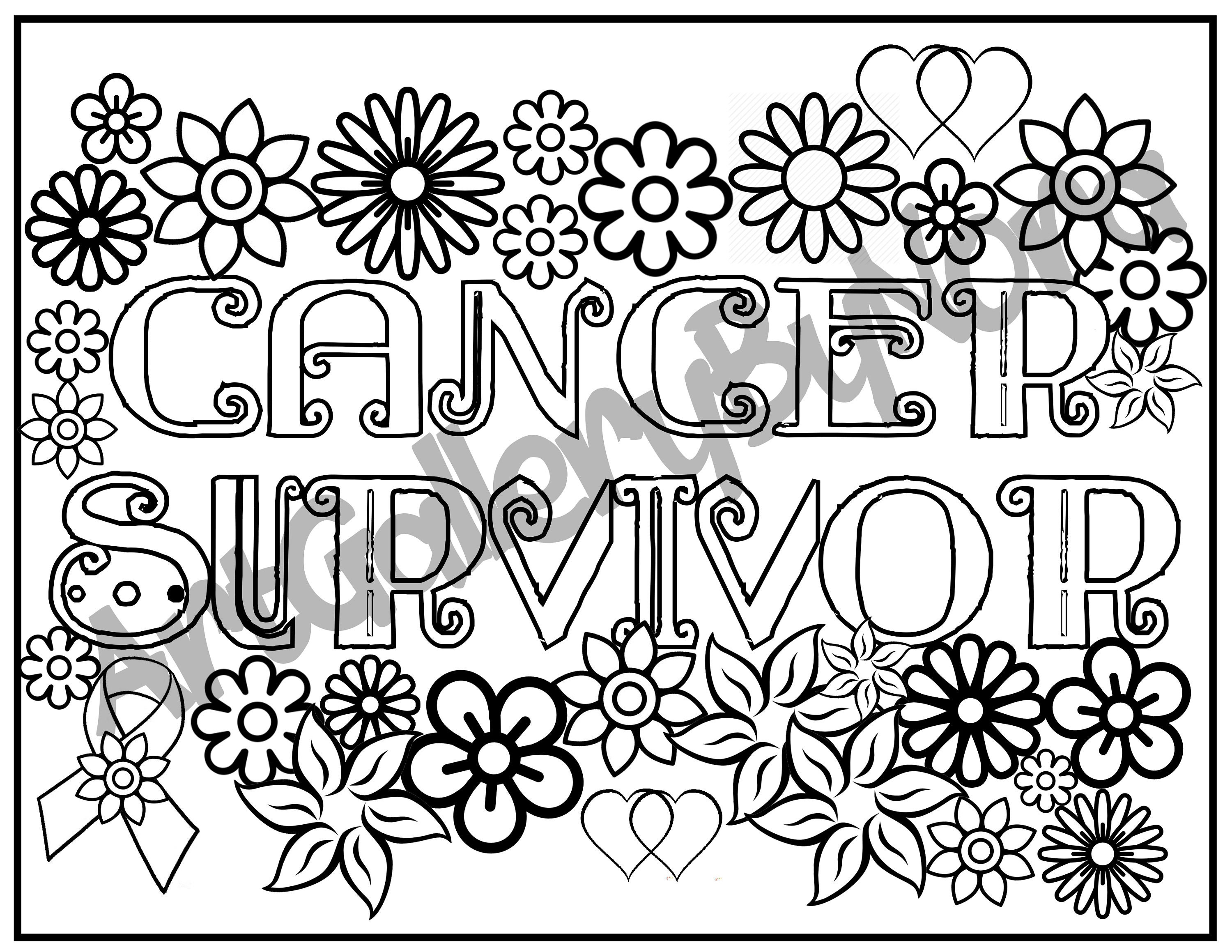 Coloring for adults Cancer Cancer survivor cancer | Etsy