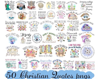 Christian Quote Bundle: Bible Verse PNG Files (Digital File)