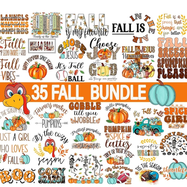 Fall Bundle Png, Halloween png, Thanksgiving, Harvest, Autumn, Retro, Groovy, Shirt Design, Inspirational Quote, Sublimation Bundle, Digital