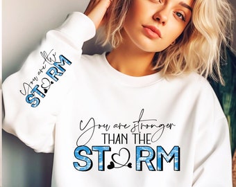 Stronger Than The Storm Png, Christian Quote, Inspirational Quote, Sublimation, Bible Verse, Scripture, Religious Saying, Fear Not, Jesus