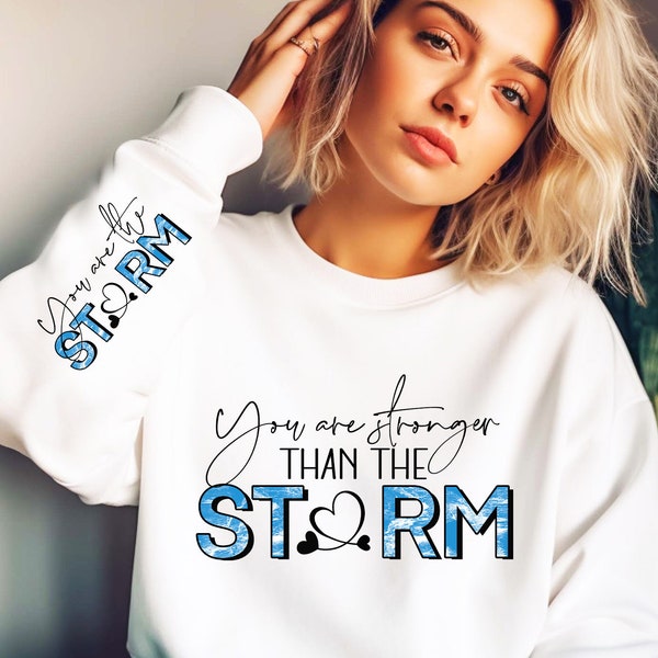 Stronger Than The Storm Png, Christian Quote, Inspirational Quote, Sublimation, Bible Verse, Scripture, Religious Saying, Fear Not, Jesus