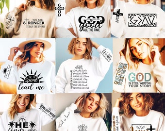 Christian Quote Bundle SVG, Sleeve Shirt Design Png, Love Png, Christian Quote, Inspirational Quote, Sublimation, Bible Verse, Religious Png