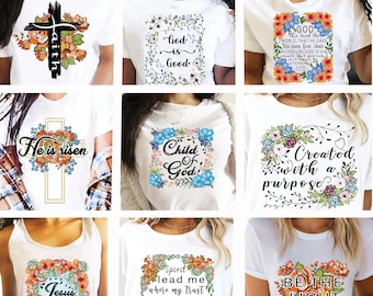 Christian Quote Bundle, Inspirational Quote, Mama png, Shirt Design, God is Good, Spirit Lead Me, Love like Jesus, Faith Over Fear, God png