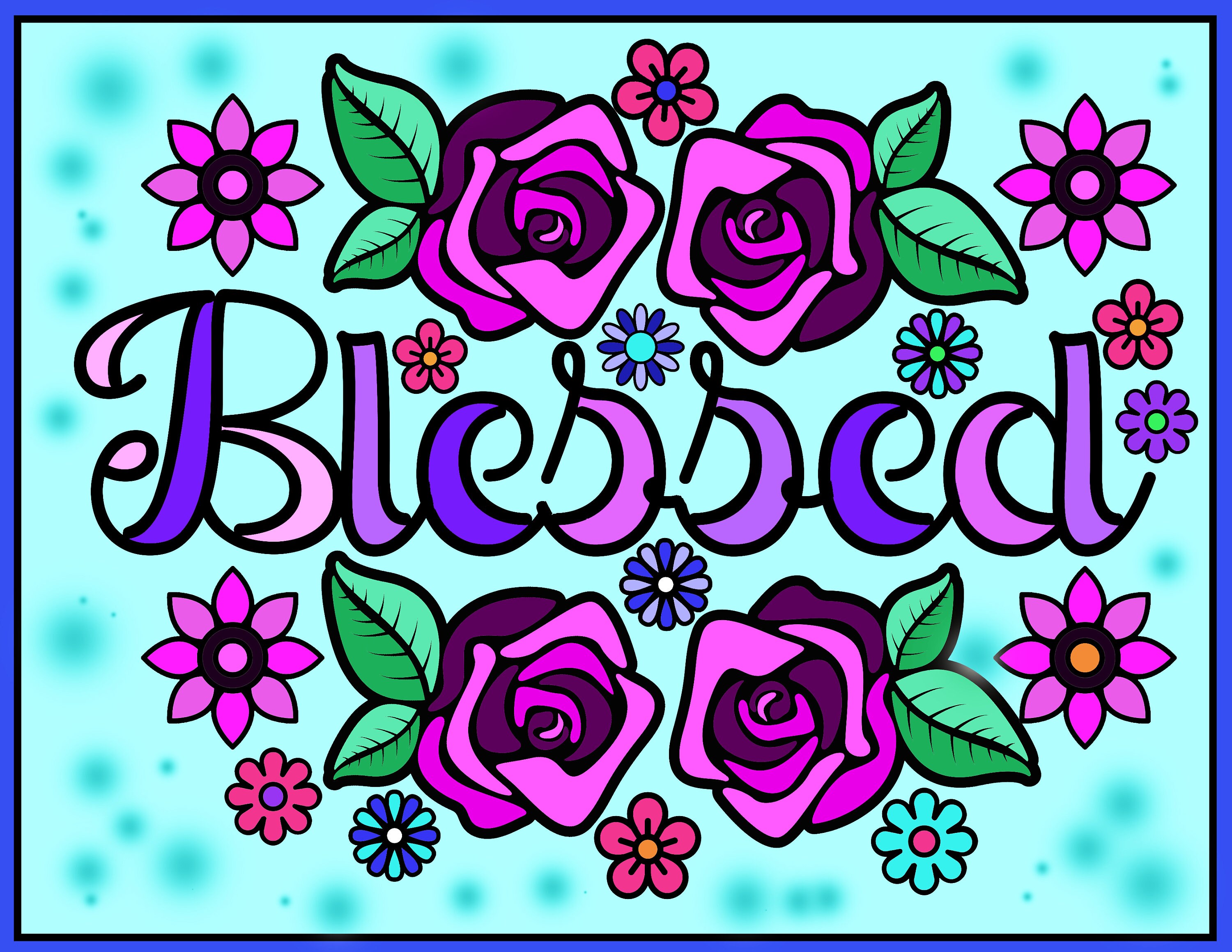 Coloring pages Blessed coloring for adults coloring sheets | Etsy