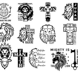 Lion of Judah svg, Man of faith dxf, Christian Quote Bundle Png, Inspirational Quote, Cricut files, Religious Saying, Sublimation files png
